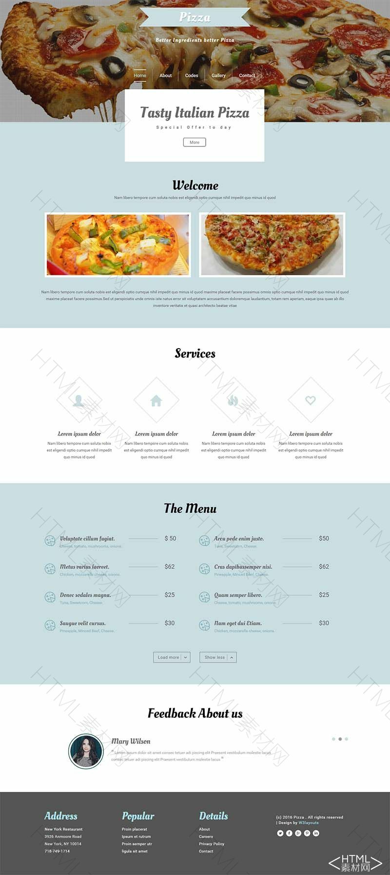 pizza披萨美食网站模板- 素材8