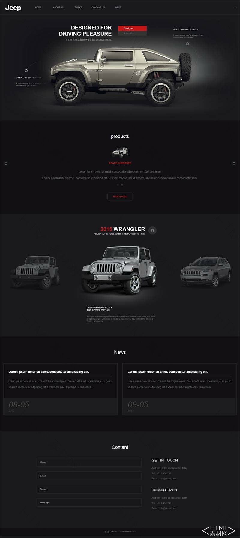 黑色大气汽车展示包含多种轮播动态效果- HTML素材网