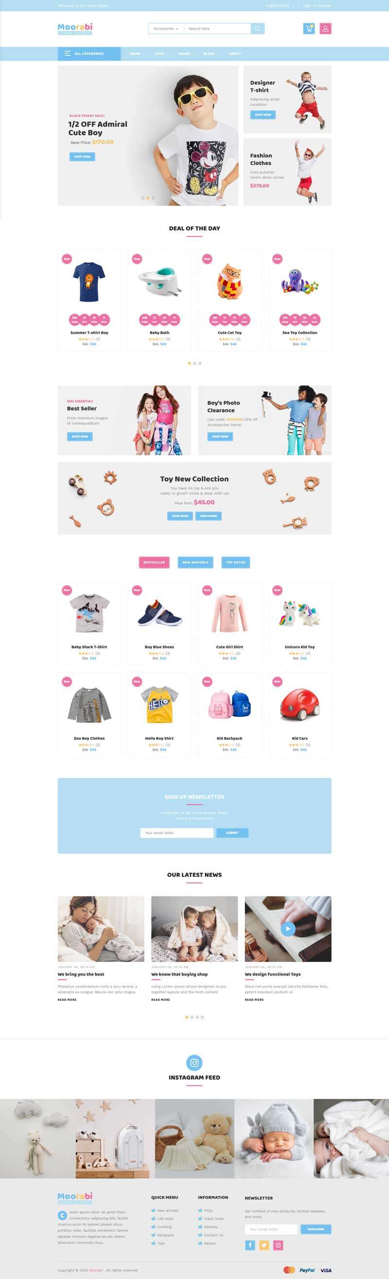 卡通儿童商店电商网站HTML模板(图1)
