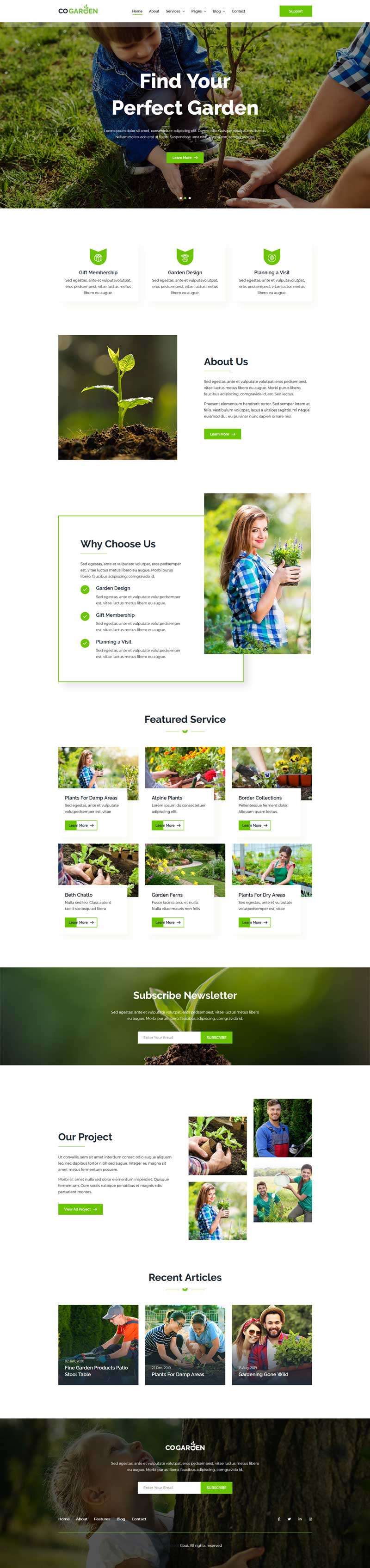 绿化种植公司网页模板(图1)