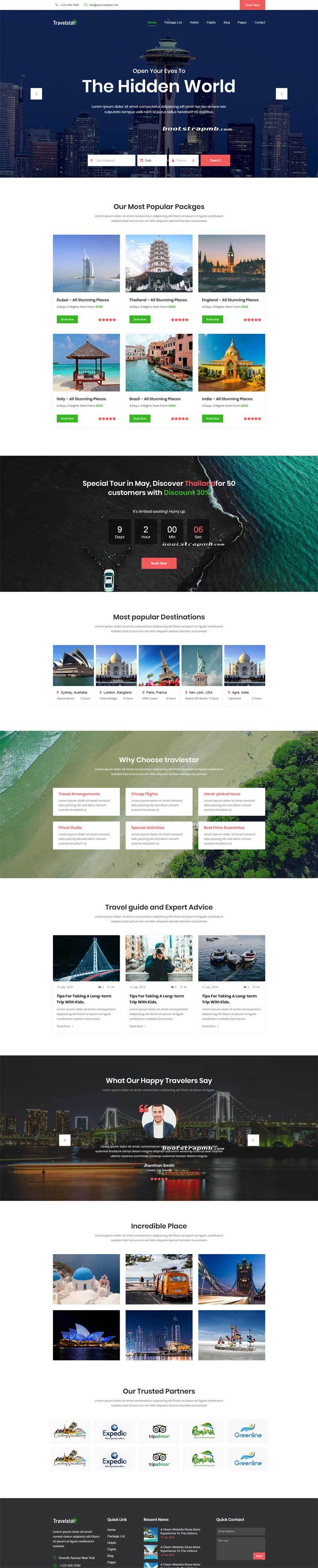 旅行社旅游平台网站模板(图1)