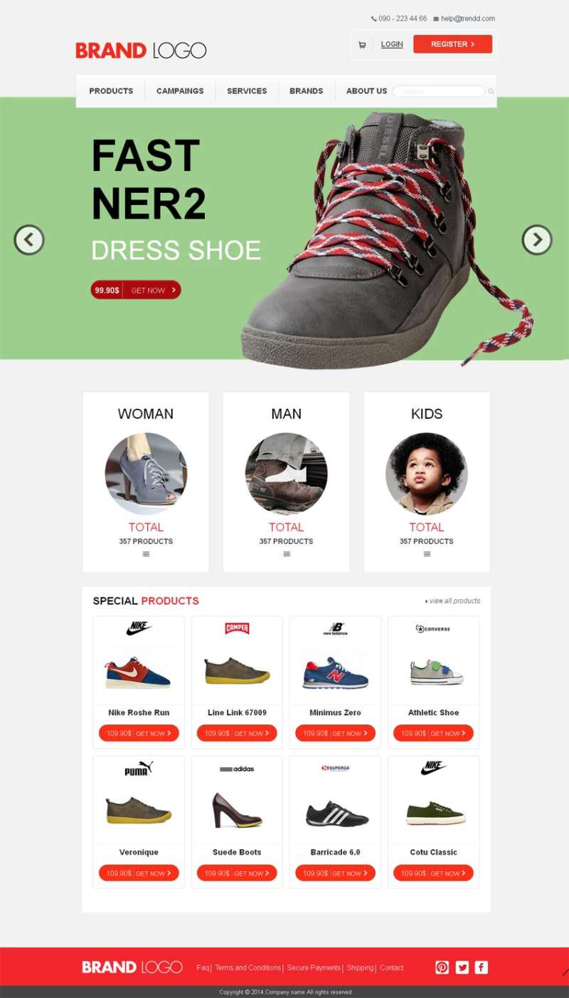 响应式运动鞋商城网站模板html整站下载(图1)