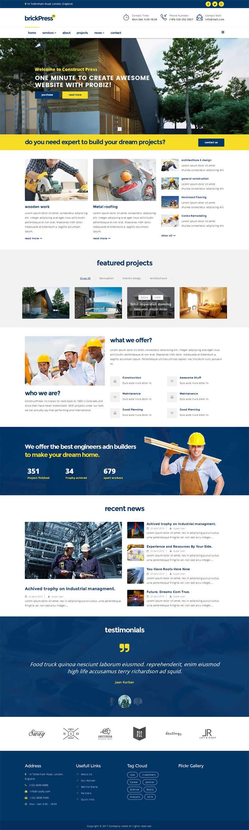 房屋建筑工程公司网站html5模板(图1)