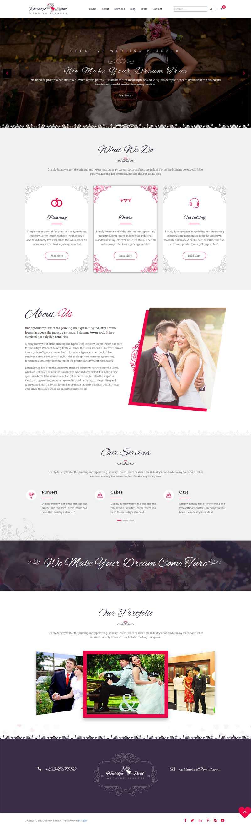 欧美风格的婚庆摄影公司网站模板(图1)