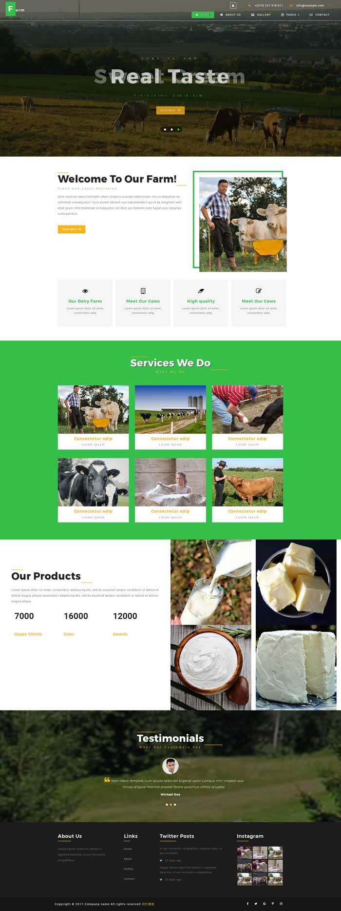 奶牛养殖场基地介绍网站模板(图1)