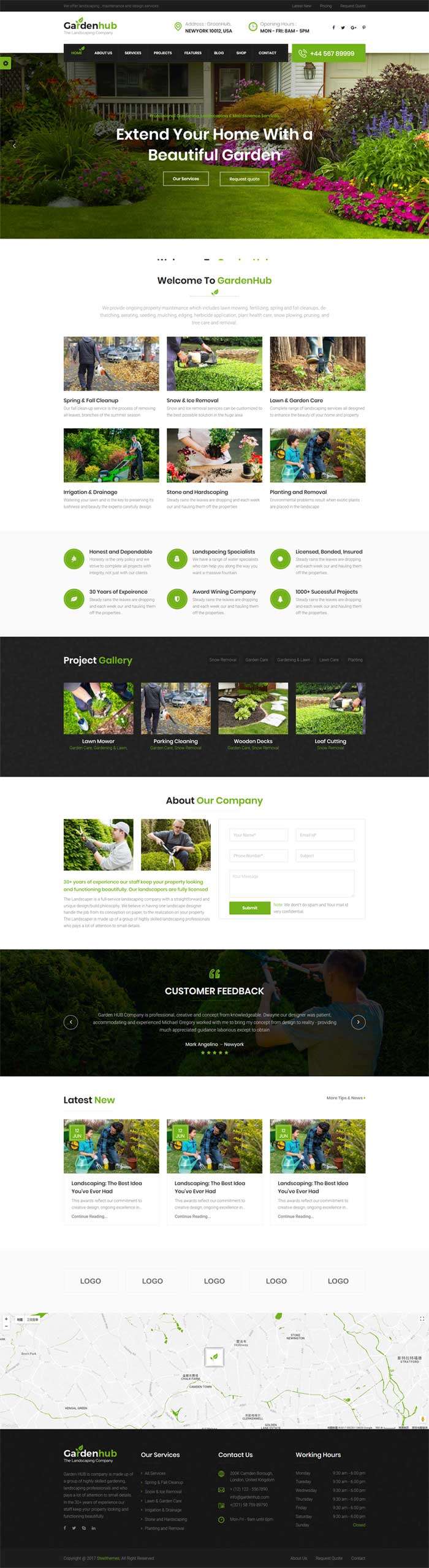 宽屏的园艺花园种植网站Bootstrap模板(图1)