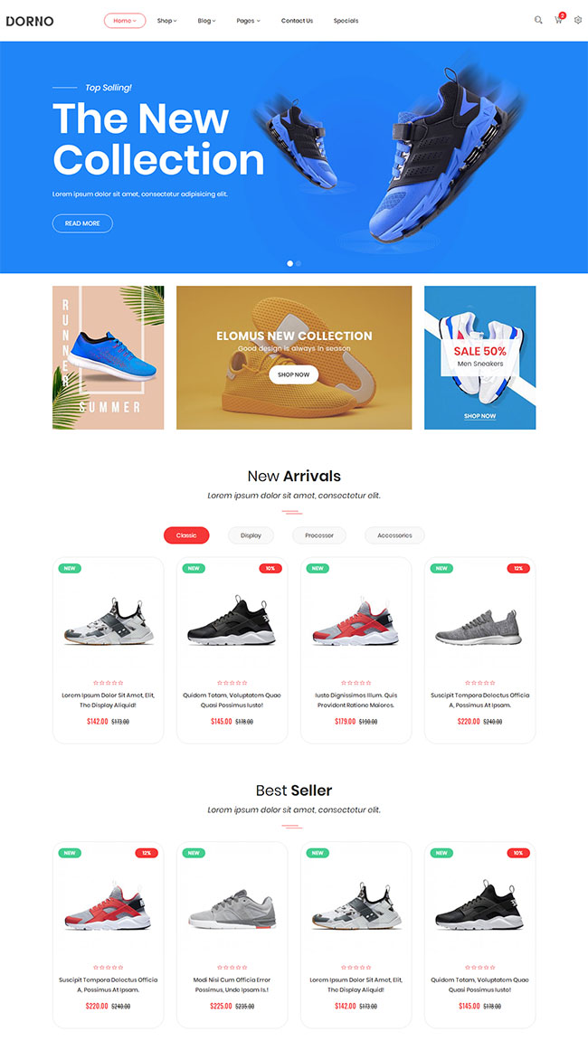 运动鞋电子商务网站模板(图1)