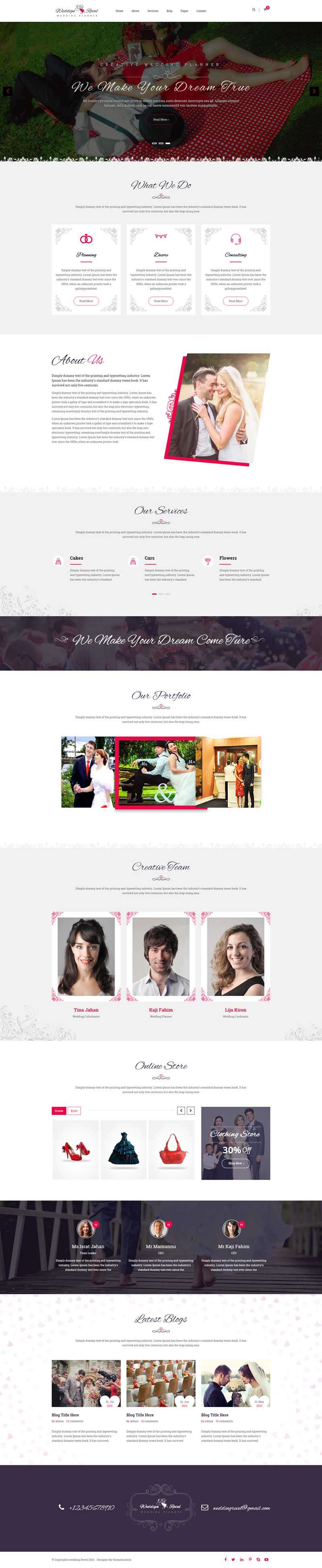 大气的婚纱摄影婚礼策划公司网站模板(图1)
