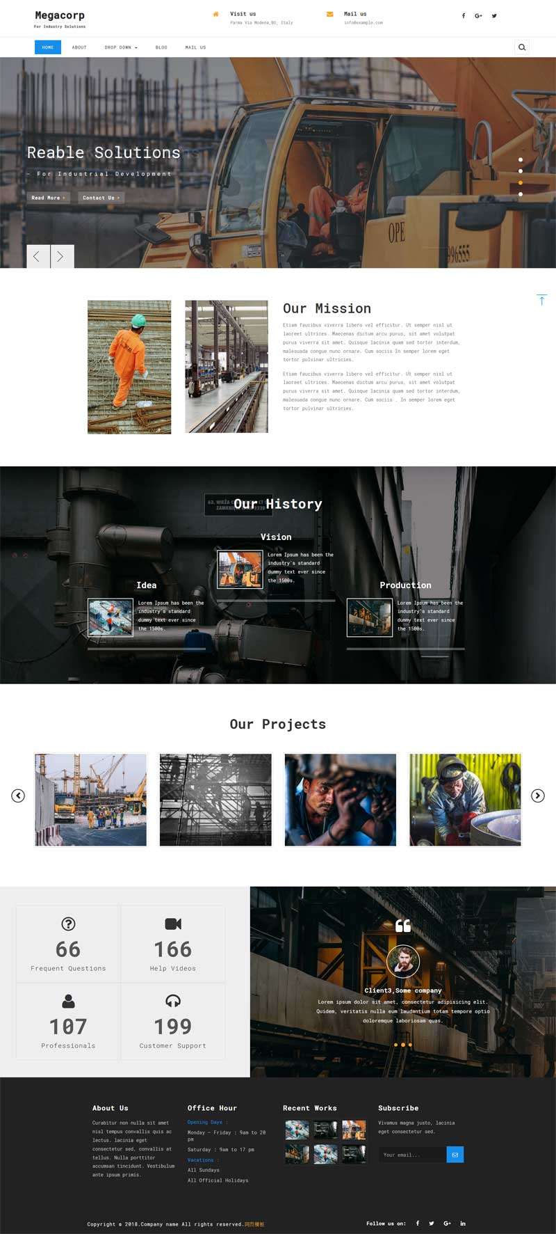 响应式机械工业集团网站模板(图1)