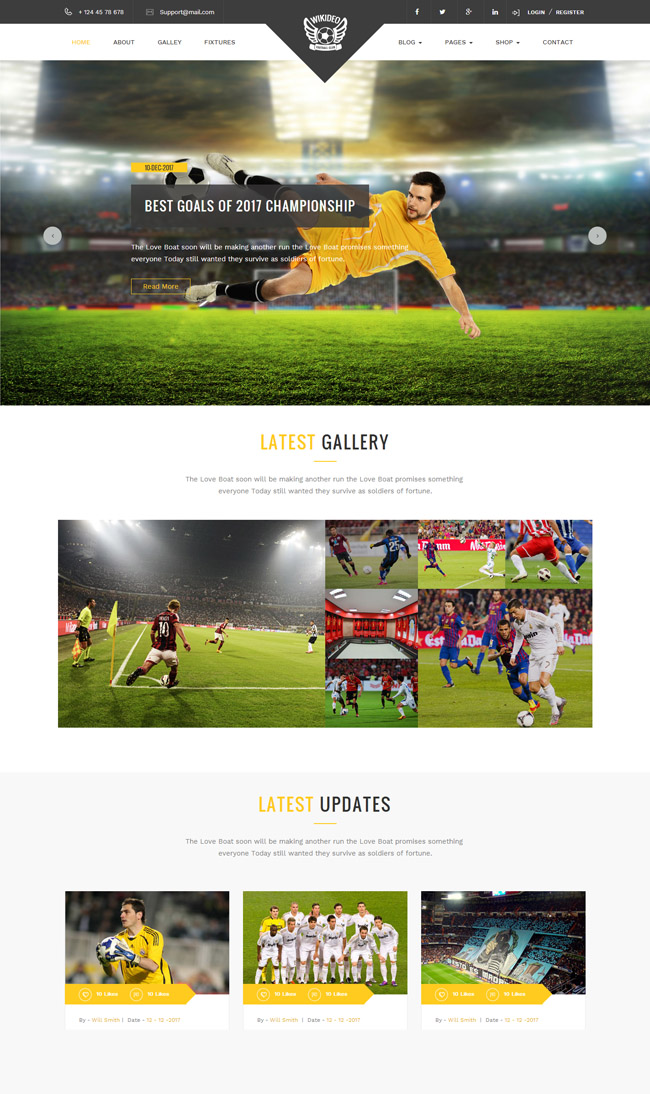 足球体育类电商网站模板(图1)