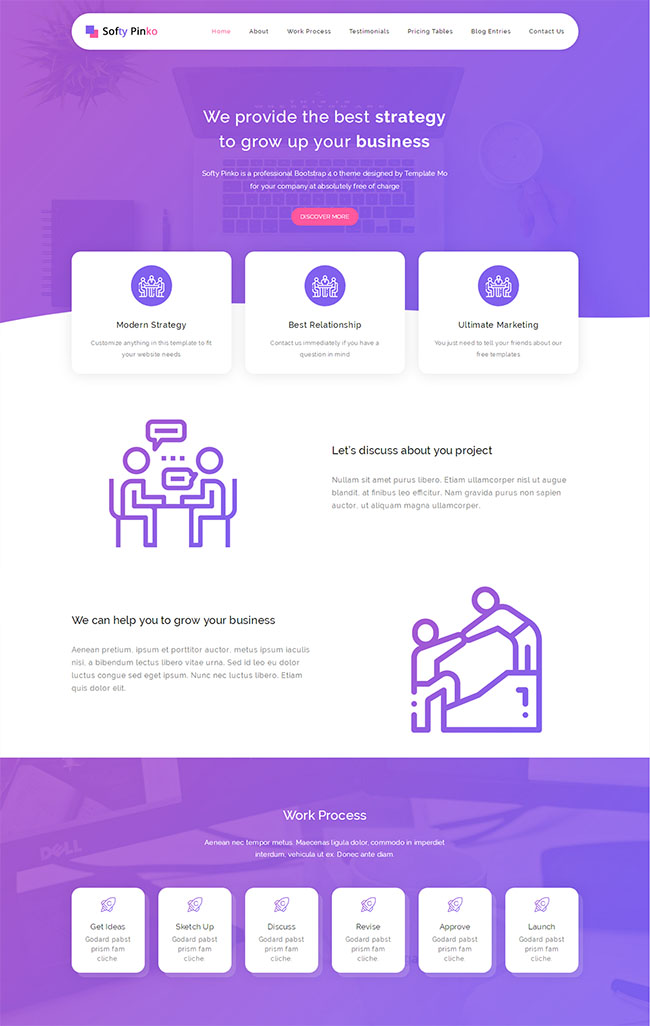 紫色大气Bootstrap网站模板(图1)