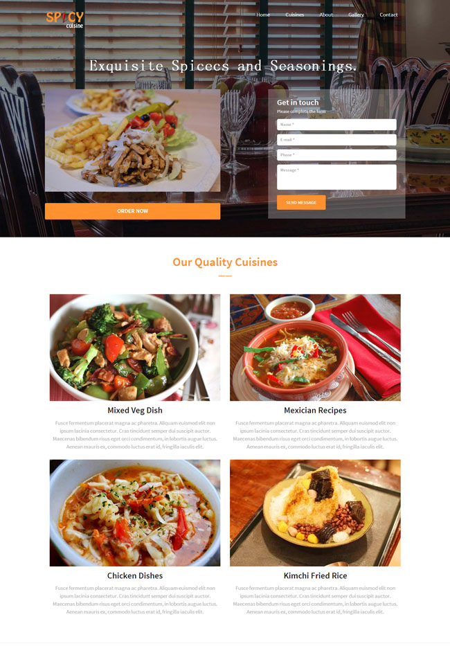 带留言的餐厅网站模板(图1)