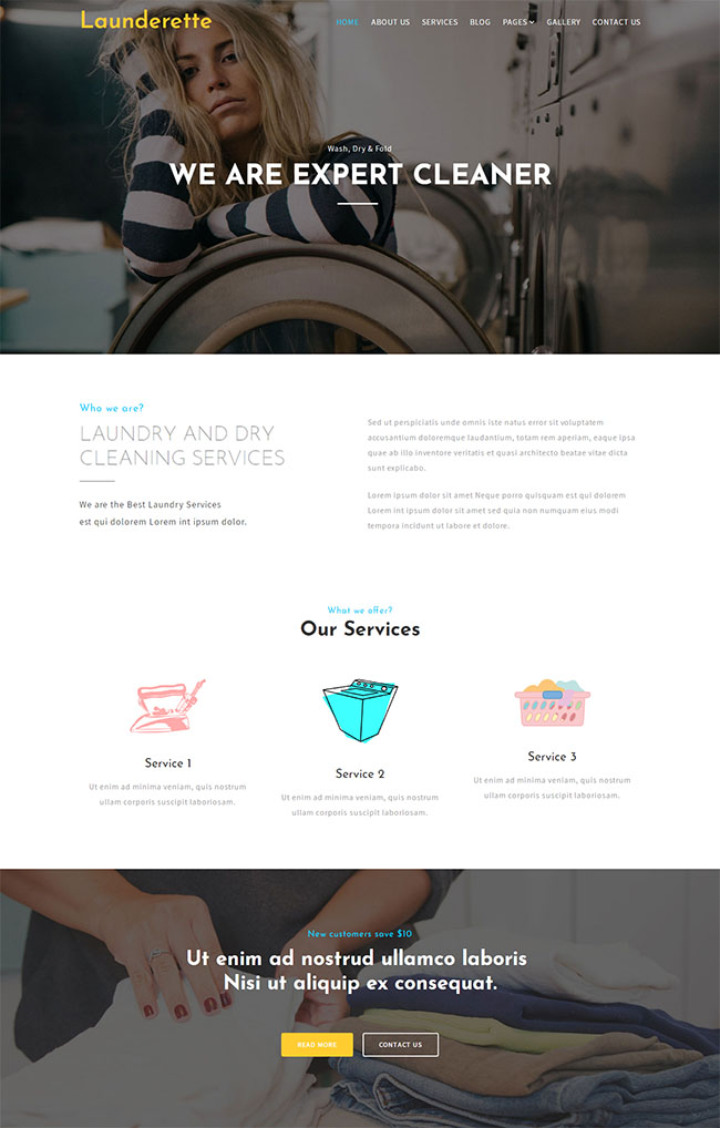 服装洗涤清洗公司网站模板(图1)