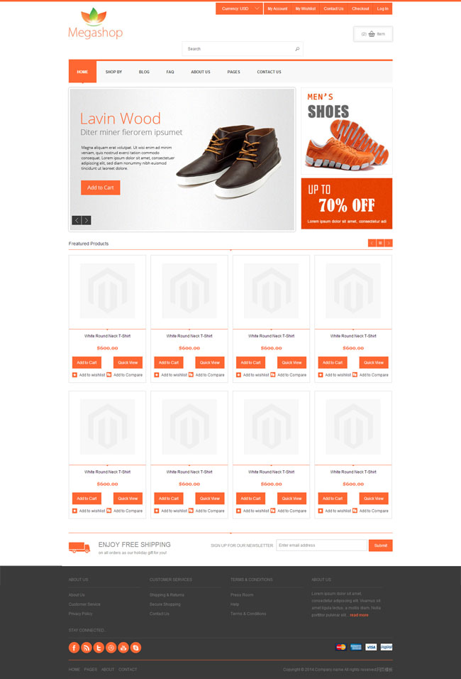 服装B2C在线购物商城HTML5模板(图1)