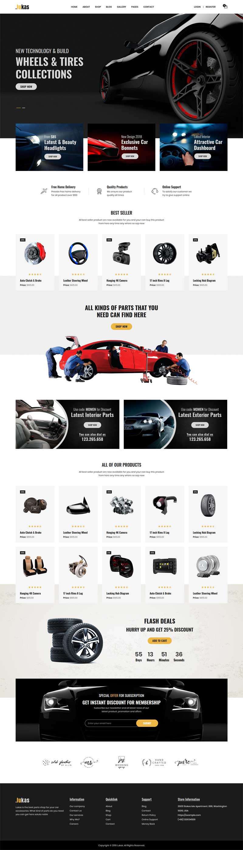 汽车零件销售电商网站HTML模板(图1)