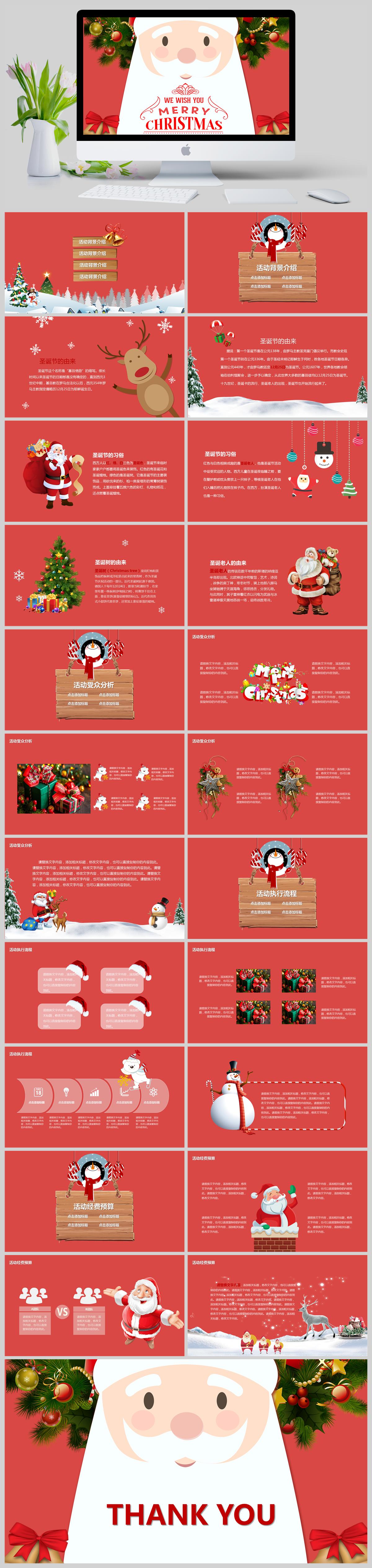 圣诞老人圣诞节节日来历文化介绍PPT模板(图1)