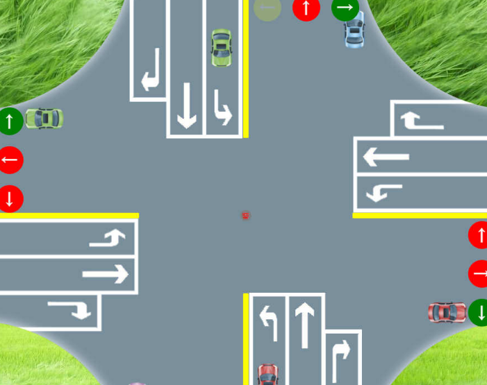 HTML5十字路口交通指挥动画代码(图1)