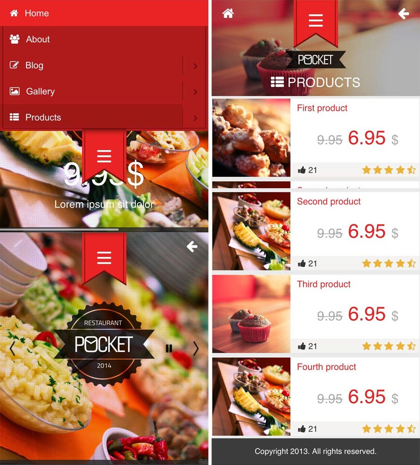 html5餐饮美食订餐微官网wap手机网站模板整站下载(图1)