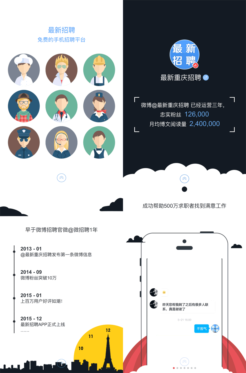 html5炫酷手机微信招聘宣传页面模板下载(图1)