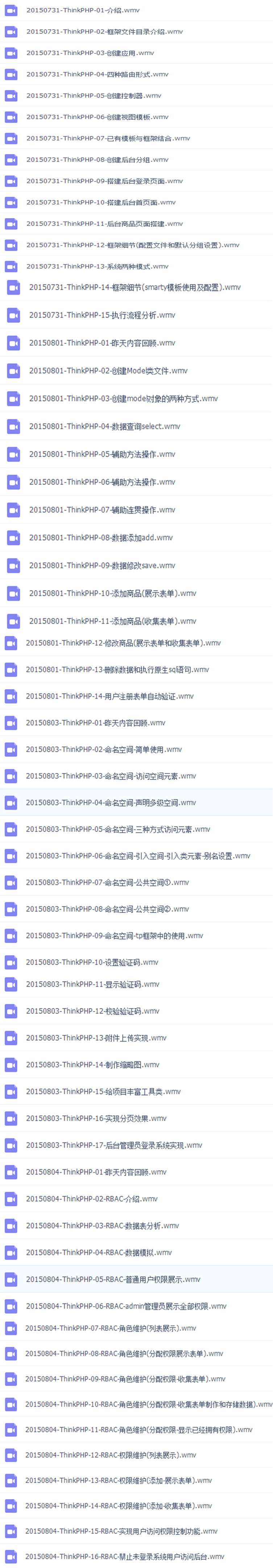 ThinkPHP视频学习教程整套ThinkPHP教程