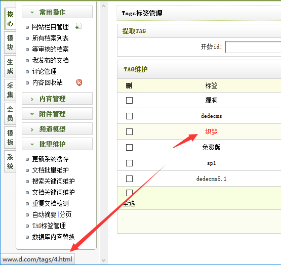 织梦电脑站手机站TAG标签伪静态-单链接id版(图2)