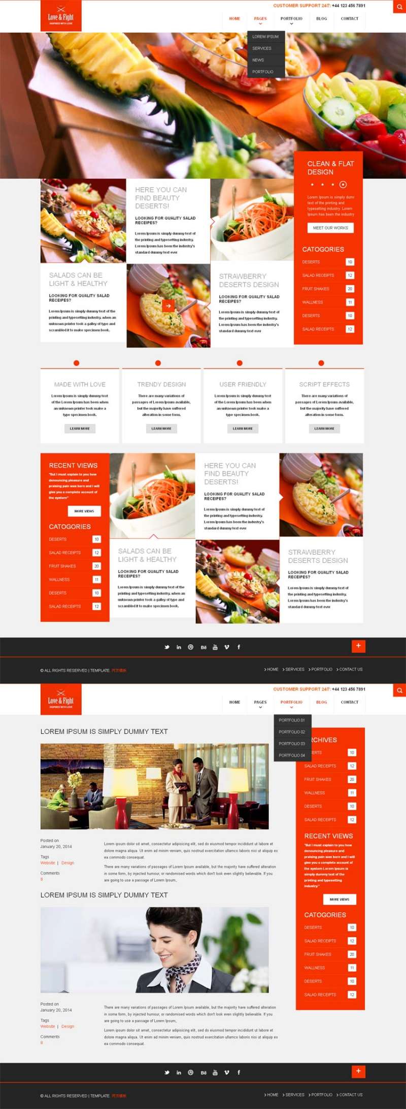 响应式设计餐饮网站模板源码下载(图1)