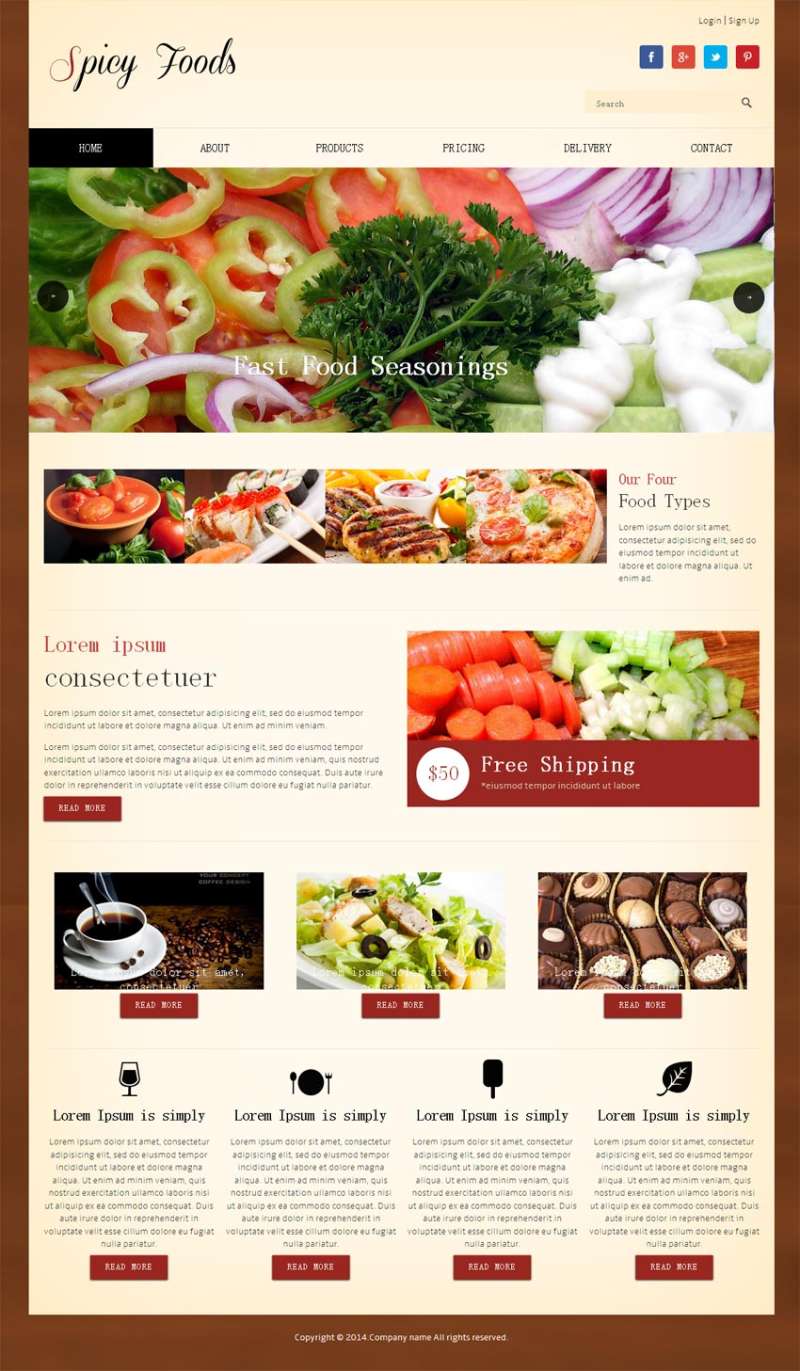 西餐美食网站模板html整站下载(图1)
