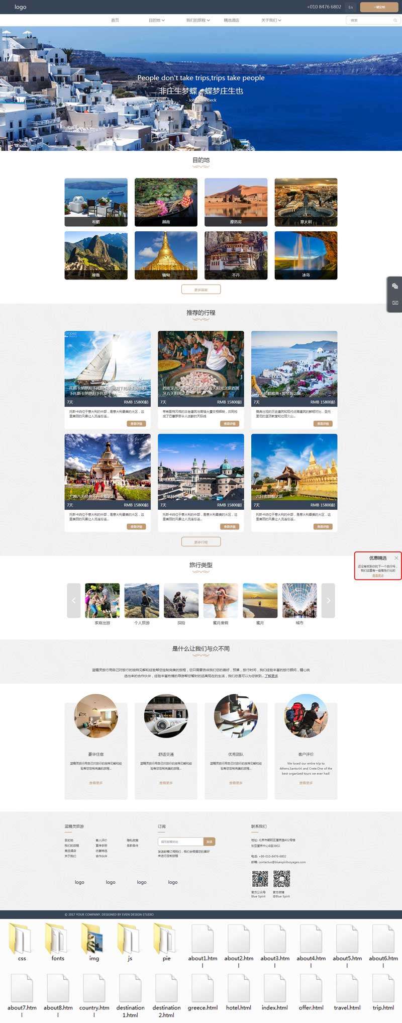 出国旅游定制公司官网html模板(图1)