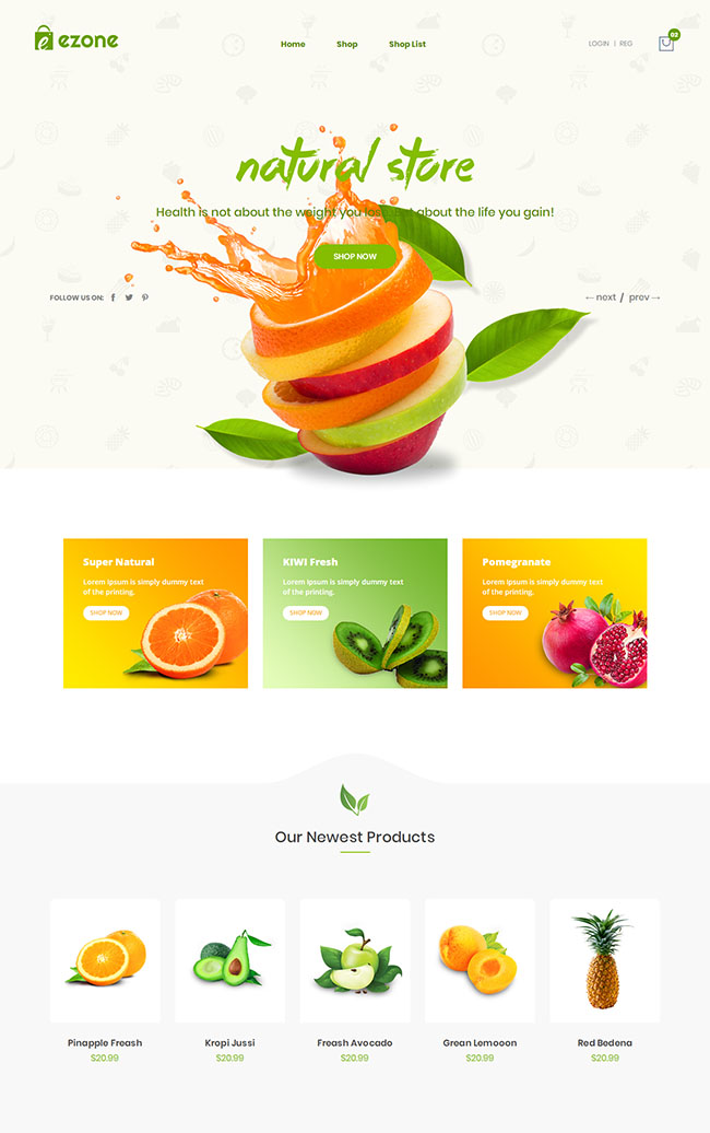 水果生鲜超市网站模板(图1)