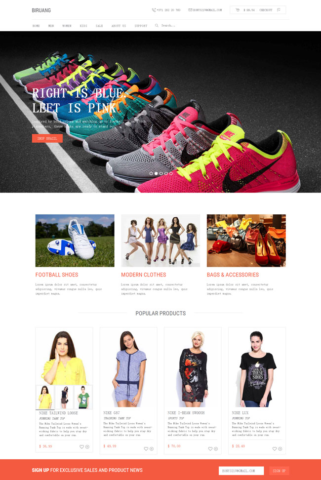 运动鞋销售网站模板(图1)