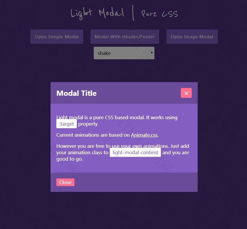 纯css3窗口出现动画库集合下载(图1)