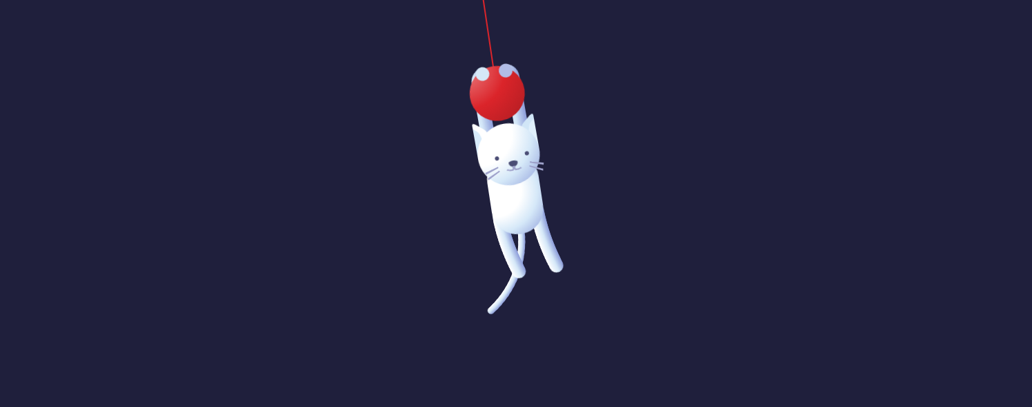 CSS3特效猫挂在线球上左右摇摆动画