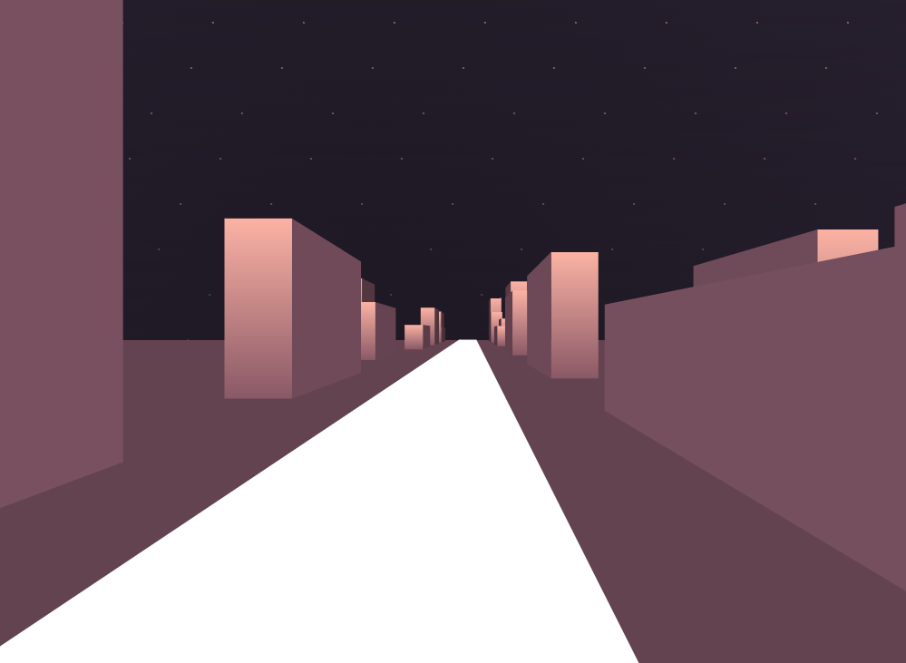 CSS3的模拟3D效果城市夜间行走动画特效