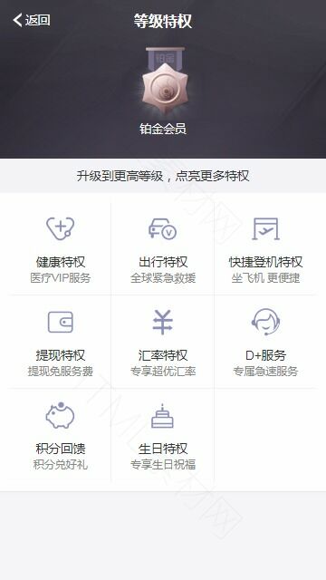 支付宝会员等级特权手机页面模板(图1)