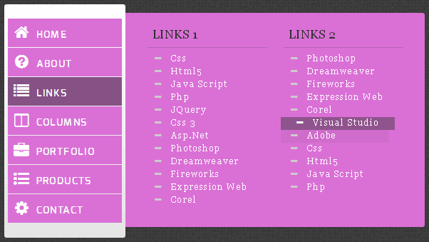 jQuery hover鼠标悬停事件侧边导航菜单结合css3动画弹出菜单信息(不兼容IE6/7)(图1)