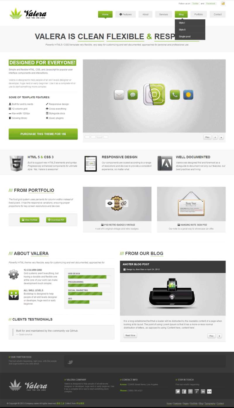 绿色的响应式网页设计公司手机页面模板html整站下载(图1)